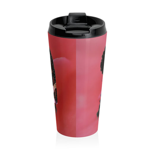 Travel Mug — Cute Afro Girl Cartoon Design Stainless Steel Tumbler