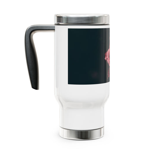 Rose Photo Travel Mug — 14oz Stainless Steel Handle Tumbler