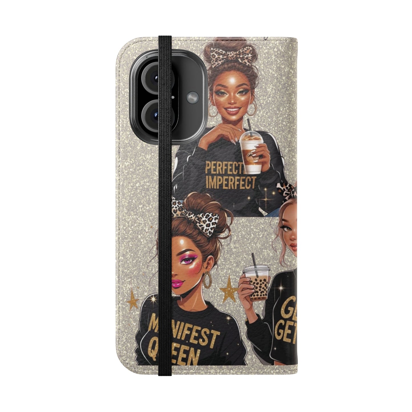 Flip Case — Empowered Black Girl Magic Phone Wallet: "You Matter / Manifest Queen / Glow Getter / Boss Energy"