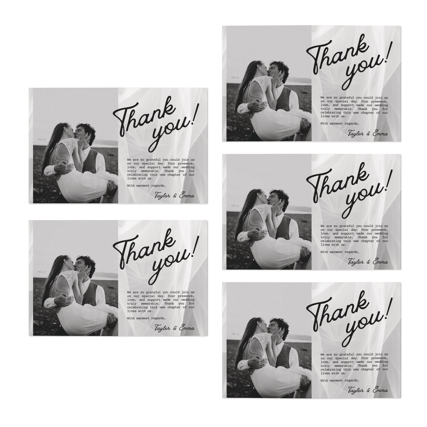 Save the Date Wedding Cards — Botanical Photo 5-Pack