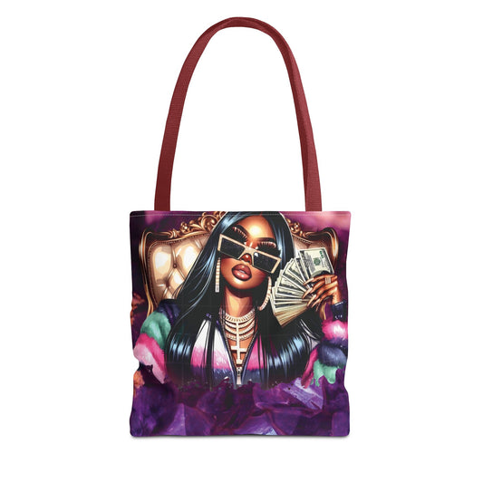 Luxury Money Babe Tote Bag – Glam Fashion Shopper with Cash & Designer Purse Print