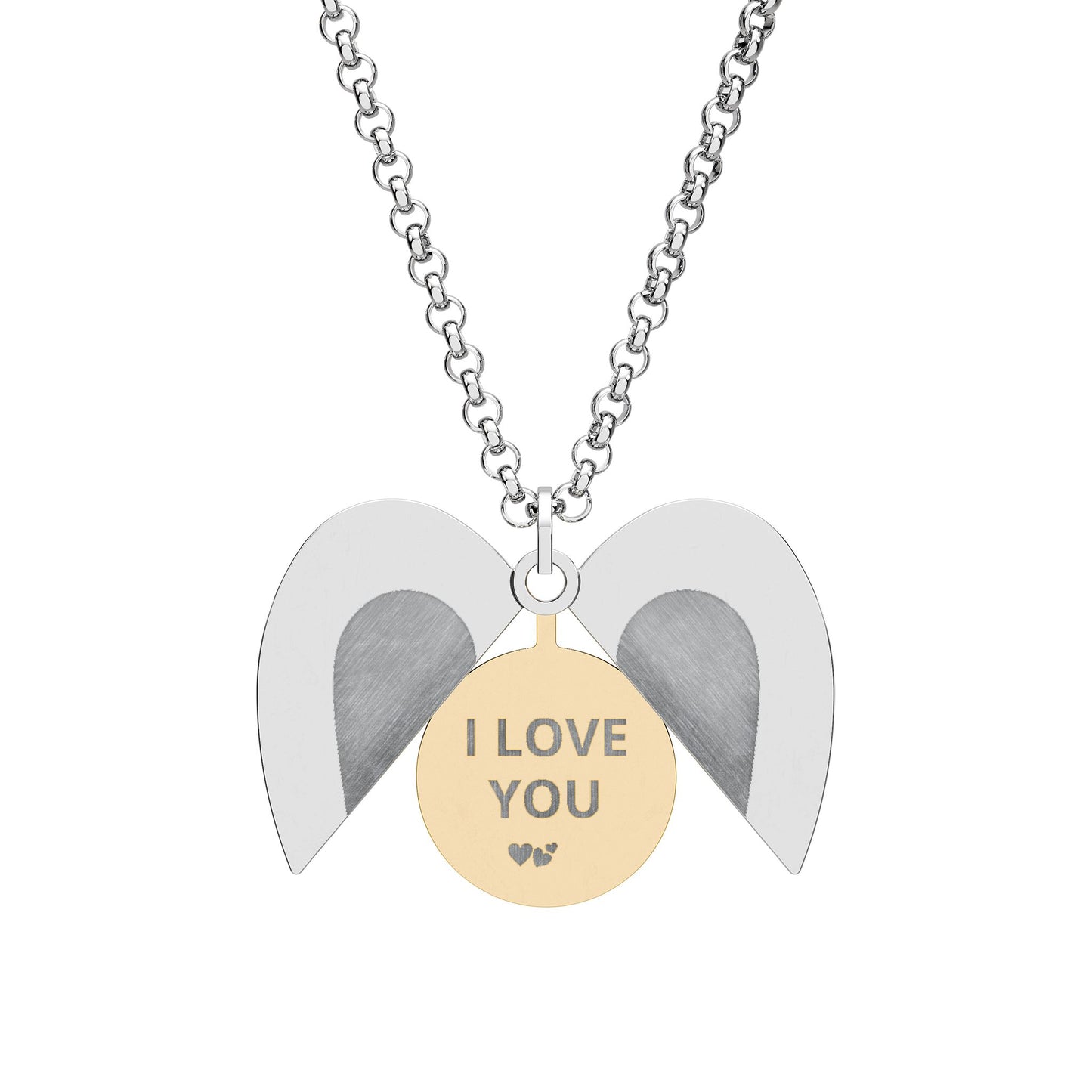 Hidden Message Heart Necklace — Engraved Secret Locket with "I LOVE YOU" Reveal