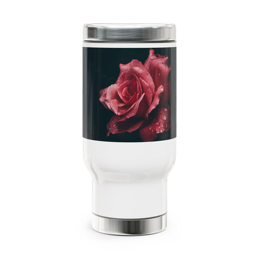 Rose Photo Travel Mug — 14oz Stainless Steel Handle Tumbler
